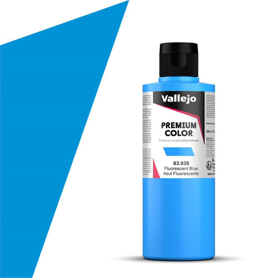Vallejo 63038 200 ml. Blue Fluo, Premium RC Color Serisi Model Boyası