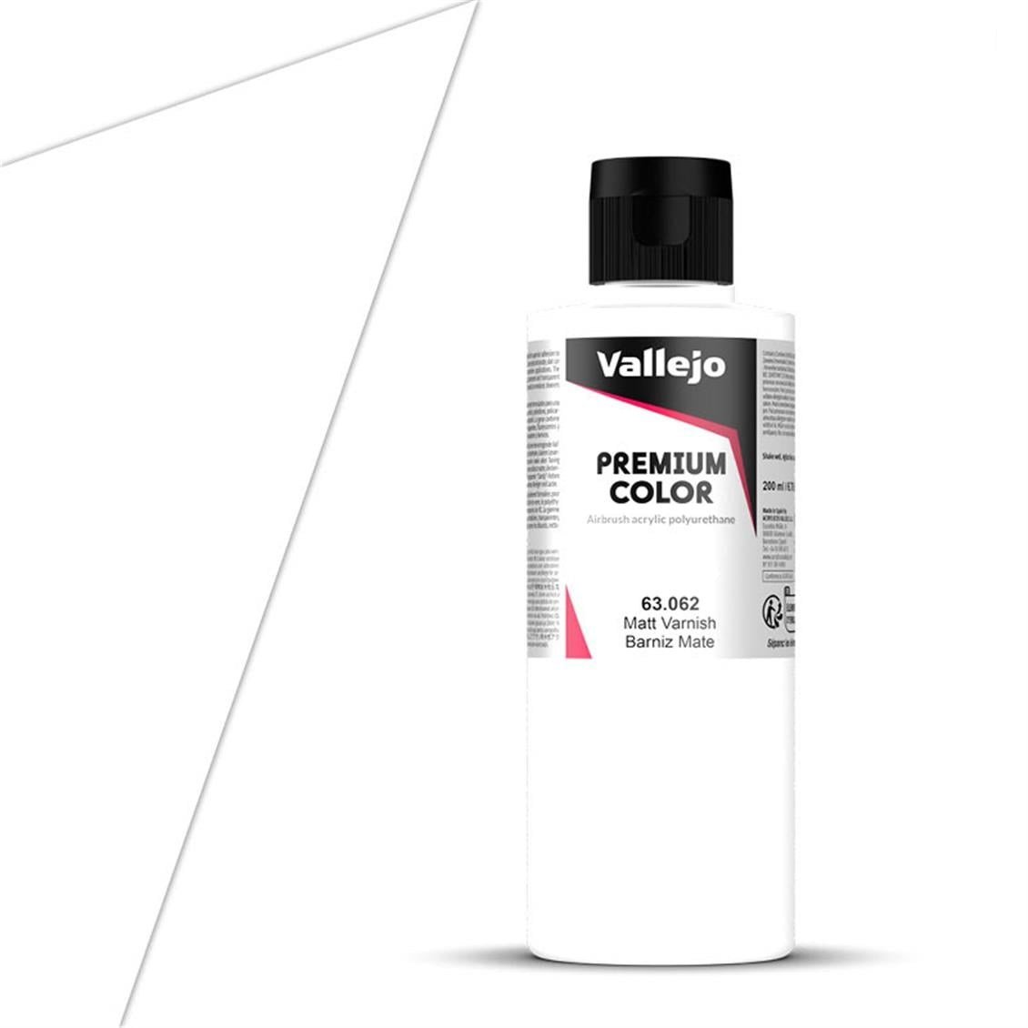 Vallejo 63062 200 ml. Matt Varnish, Premium RC Color Serisi Model Boyası