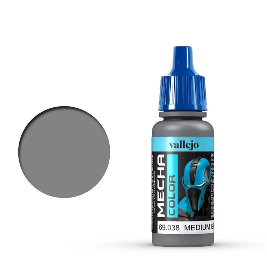 Vallejo 69038 18 ml. Medium Grey, Mecha Color Serisi Model Boyası
