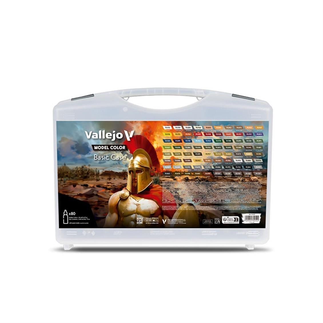 Vallejo 70252 80x18 ml. Genel Modelcilik Renkleri ve Taşıma Çantası, Model Color Serisi Model Boyası Seti