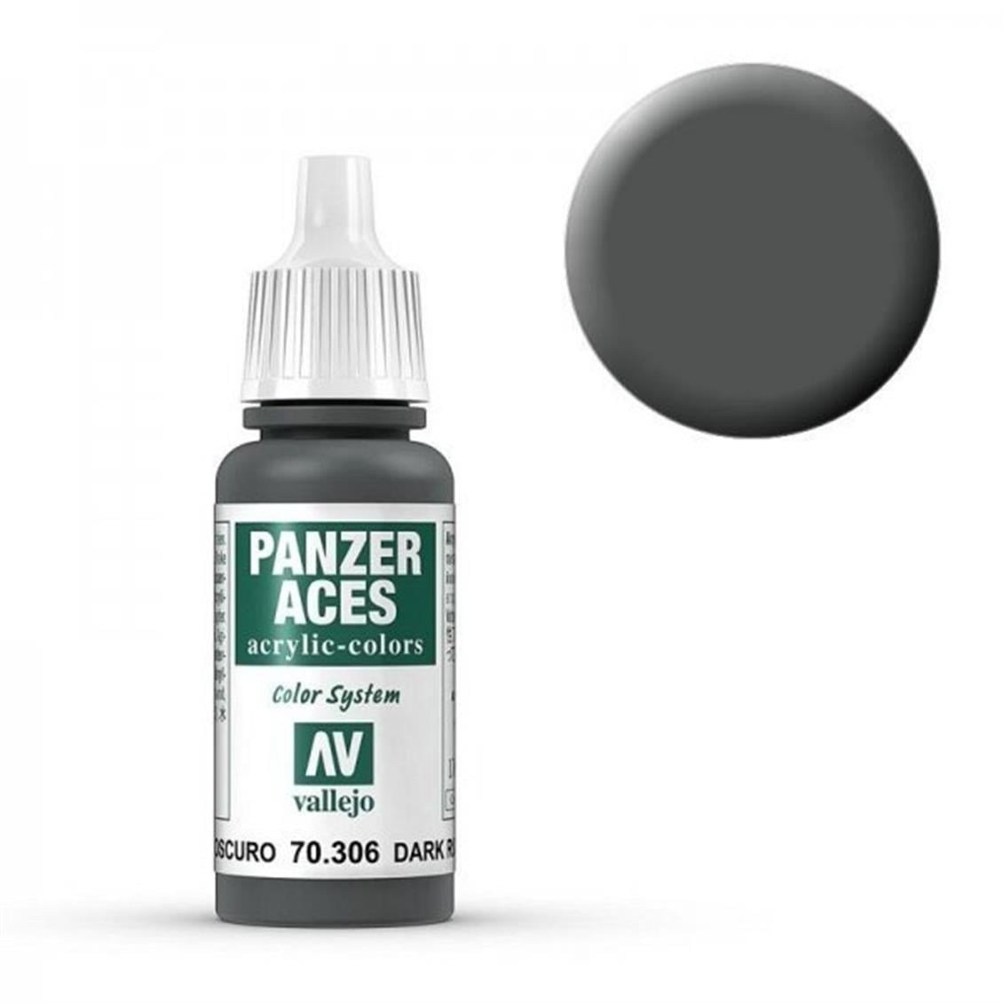 Vallejo 70306 18 ml. Dark Rubber, Panzer Aces Serisi Model Boyası
