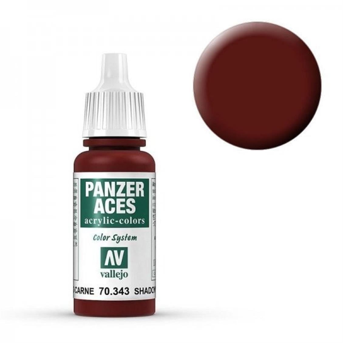 Vallejo 70343 18 ml. Flesh Shadows, Panzer Aces Serisi Model Boyası
