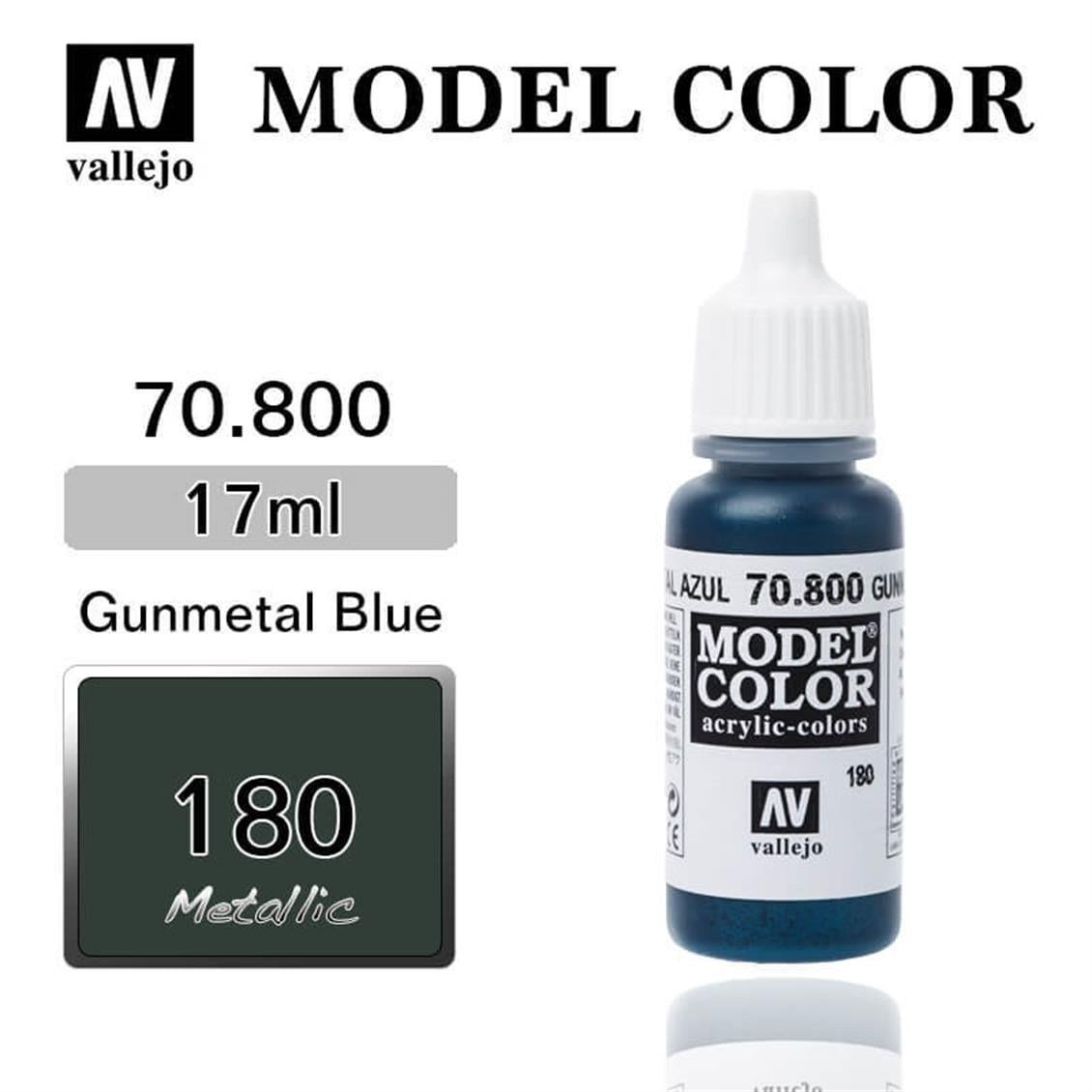 Vallejo 70800 18 ml. (180) Gunmetal Blue, Model Color Serisi Model Boyası