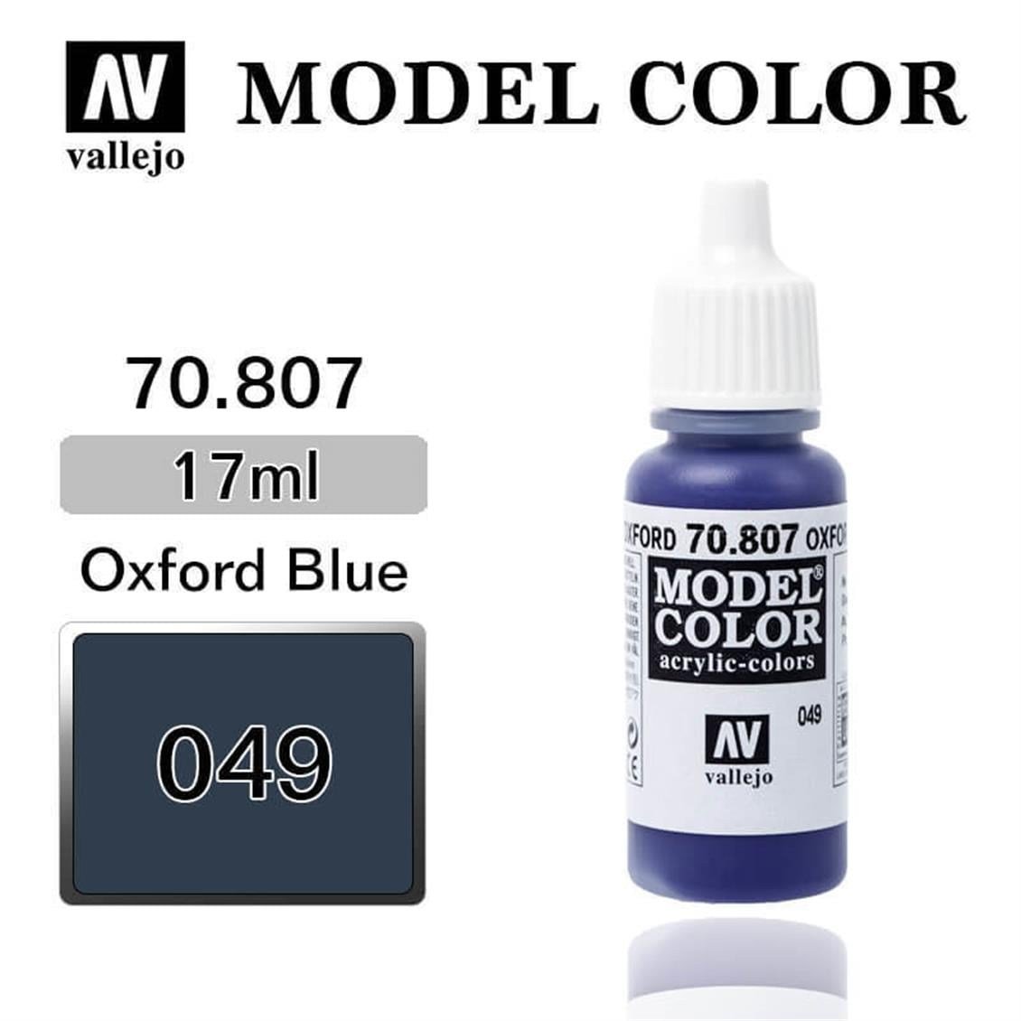 Vallejo 70807 18 ml. (49) Oxford Blue-Matt, Model Color Serisi Model Boyası