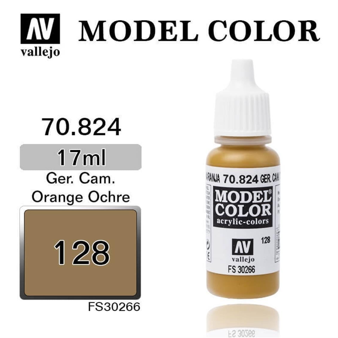 Vallejo 70824 18 ml. (128) German Cam. Orange Ochre-Matt, Model Color Serisi Model Boyası