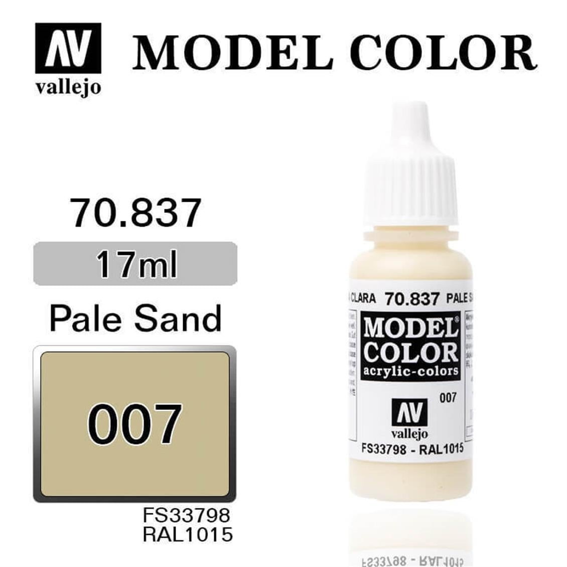 Vallejo 70837 18 ml. (7) Pale Sand-Matt, Model Color Serisi Model Boyası