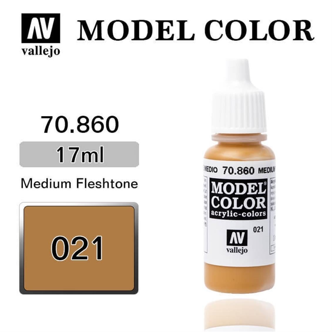 Vallejo 70860 18 ml. (21) Medium Fleshtone-Matt, Model Color Serisi Model Boyası