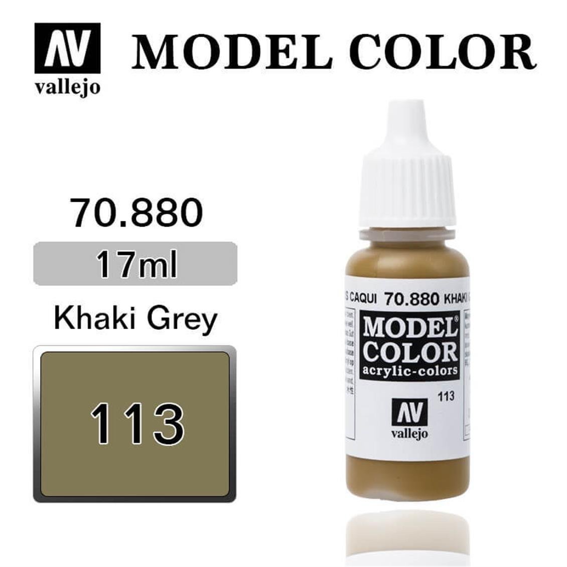 Vallejo 70880 18 ml. (113) Khaki Grey-Matt, Model Color Serisi Model Boyası