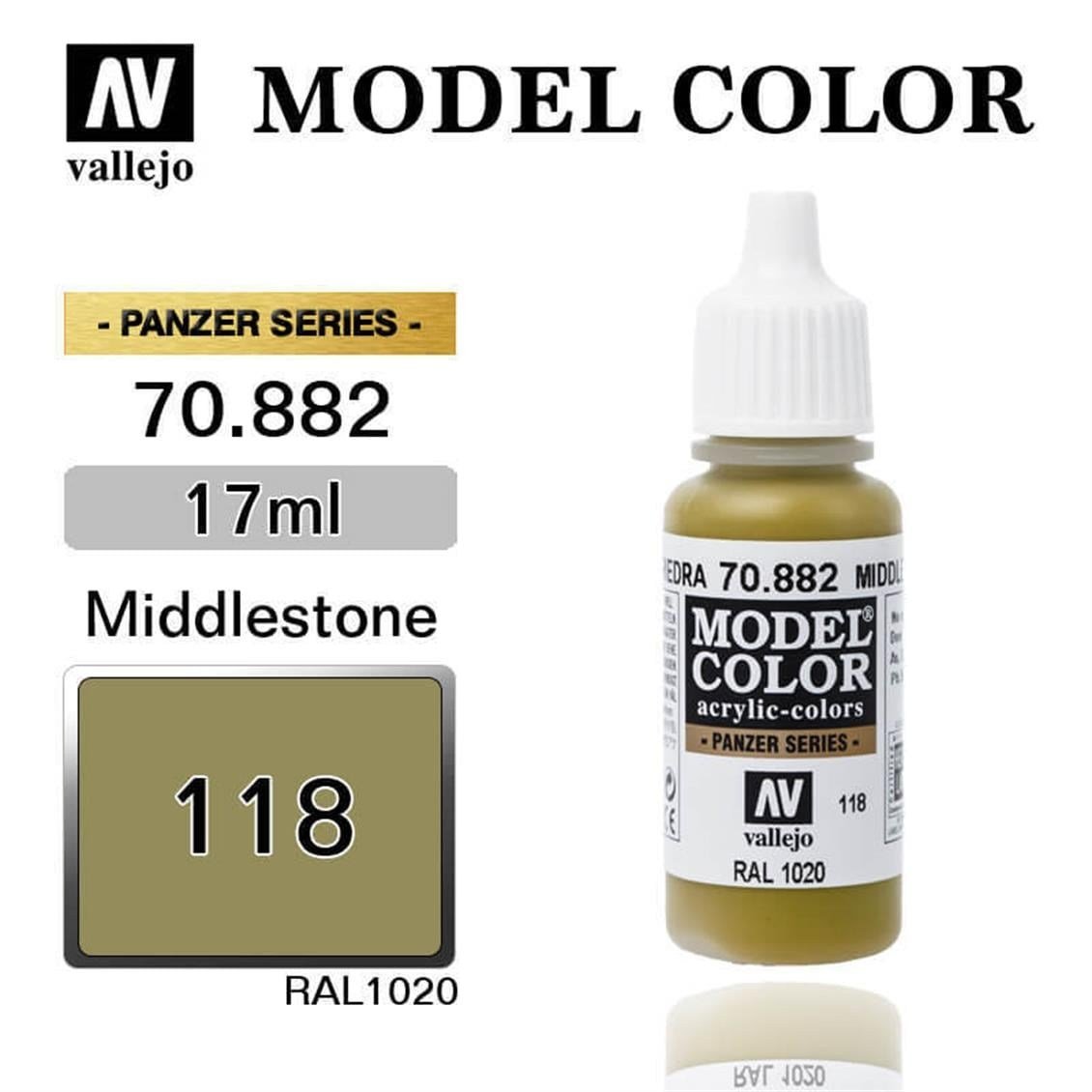 Vallejo 70882 18 ml. (118) Middlestone-Matt, Model Color Serisi Model Boyası