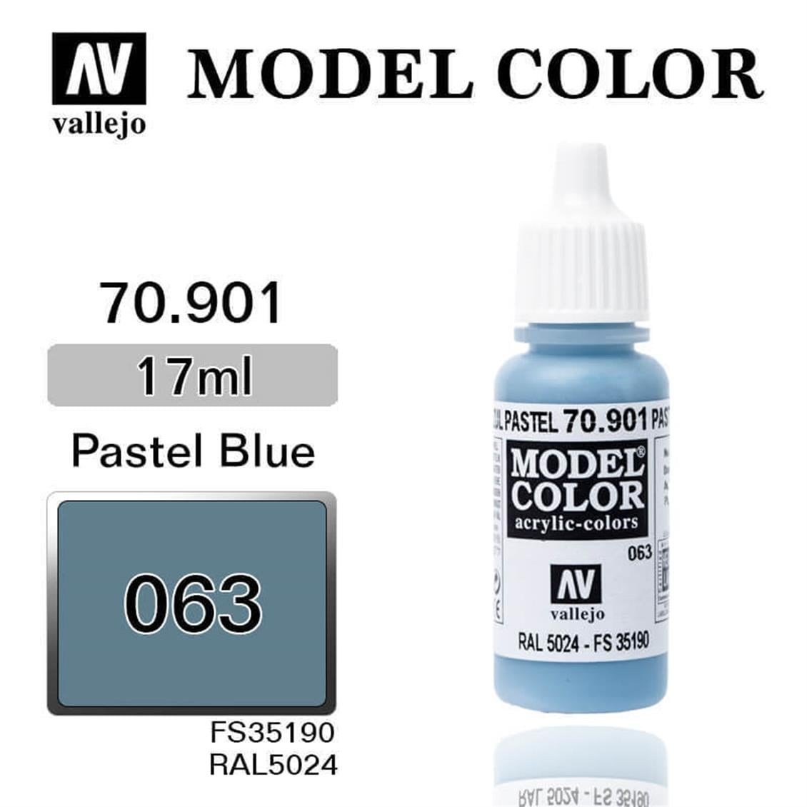 Vallejo 70901 18 ml. (63) Pastel Blue-Matt, Model Color Serisi Model Boyası