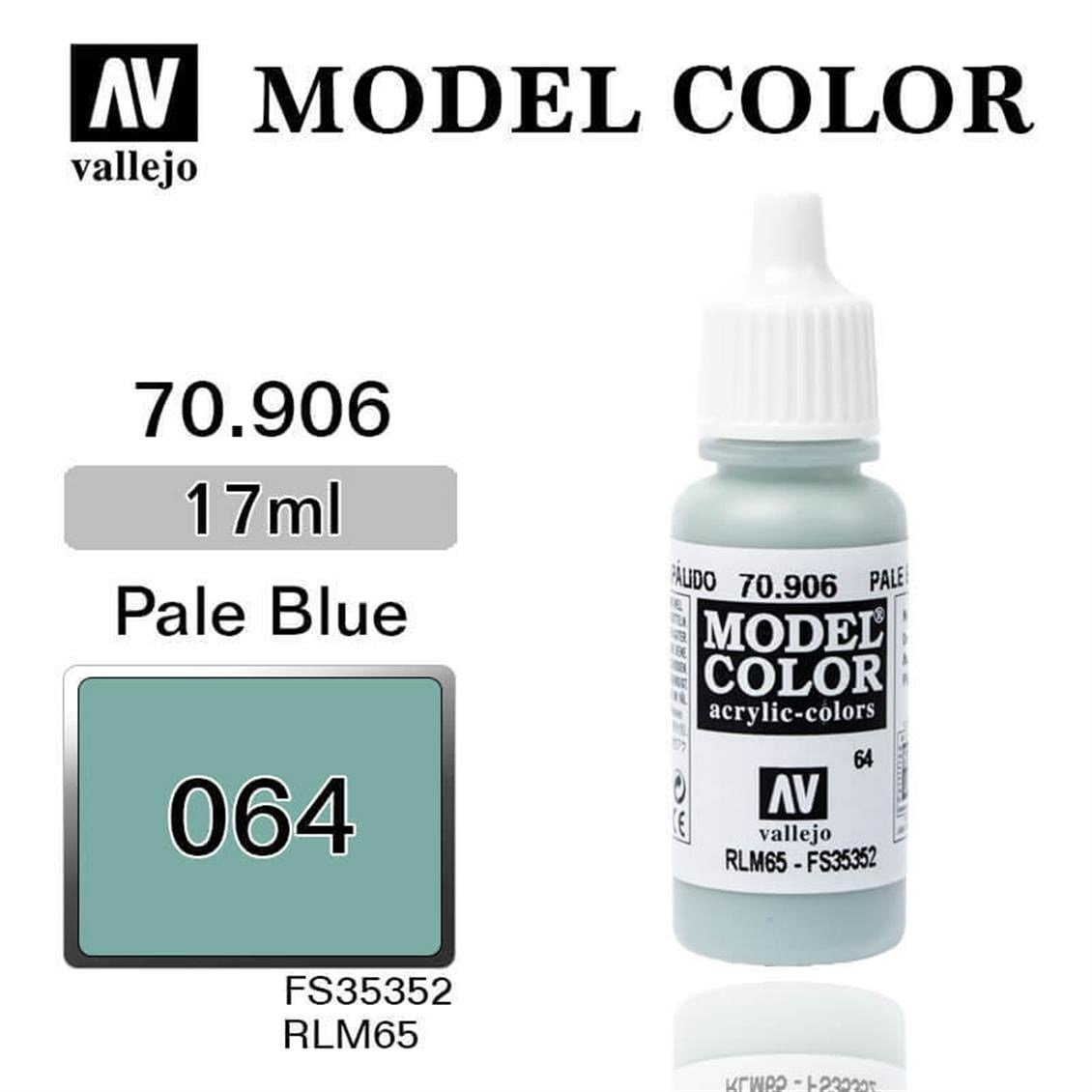 Vallejo 70906 18 ml. (64) Pale Blue-Matt, Model Color Serisi Model Boyası
