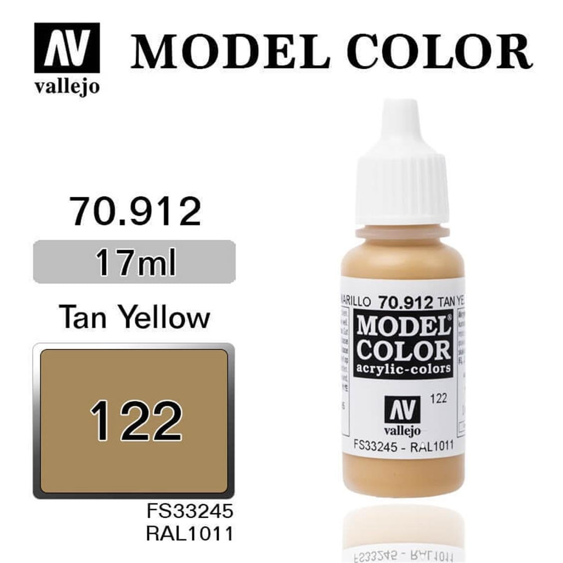 Vallejo 70912 18 ml. (122) Tan Yellow-Matt, Model Color Serisi Model Boyası