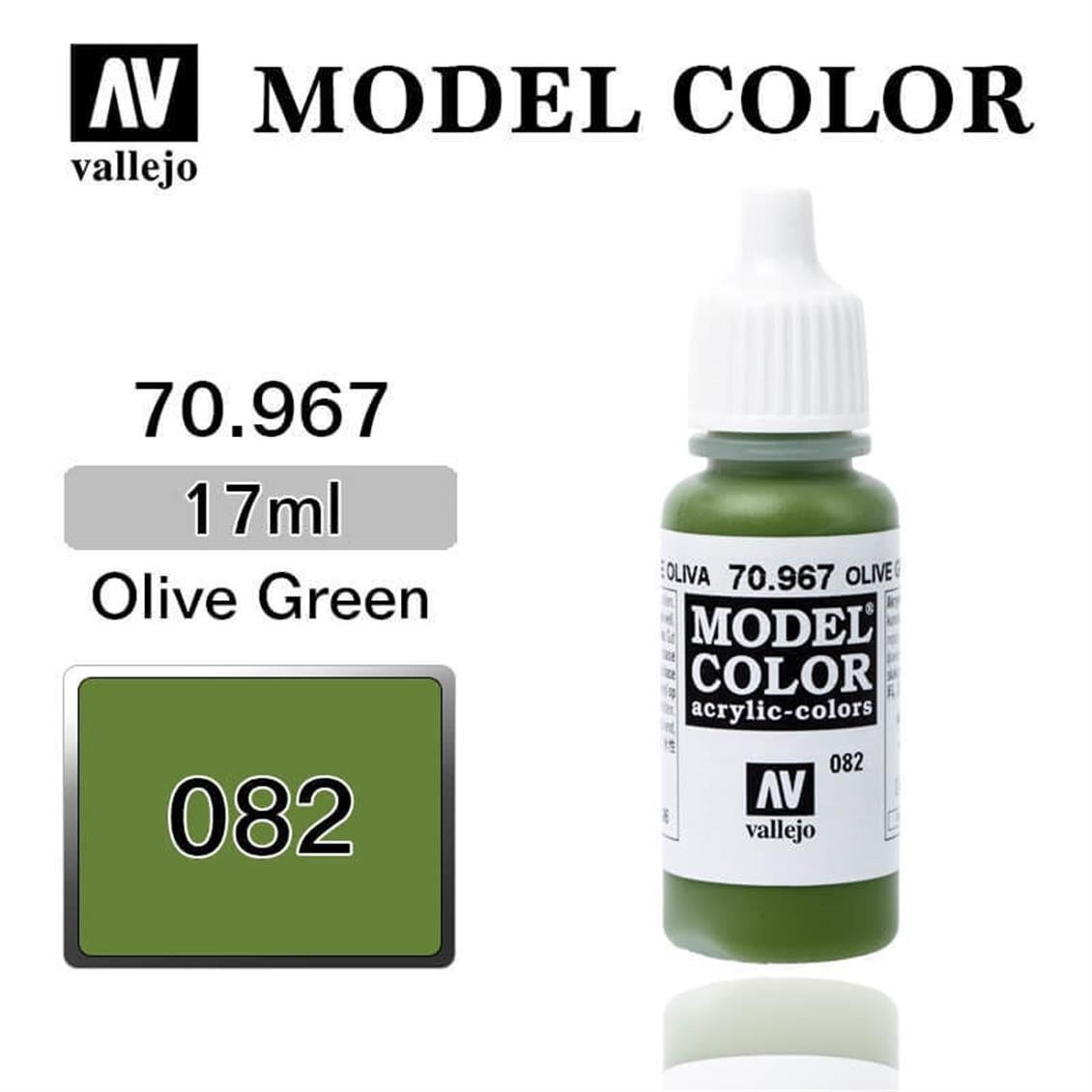Vallejo 70967 18 ml. (82) Olive Green-Matt, Model Color Serisi Model Boyası