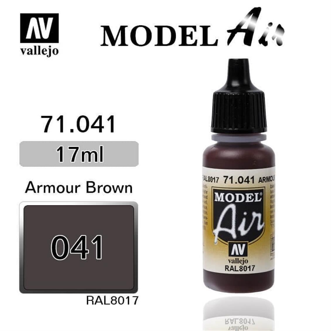Vallejo 71041 18 ml. Armour Brown, Model Air Serisi Model Boyası