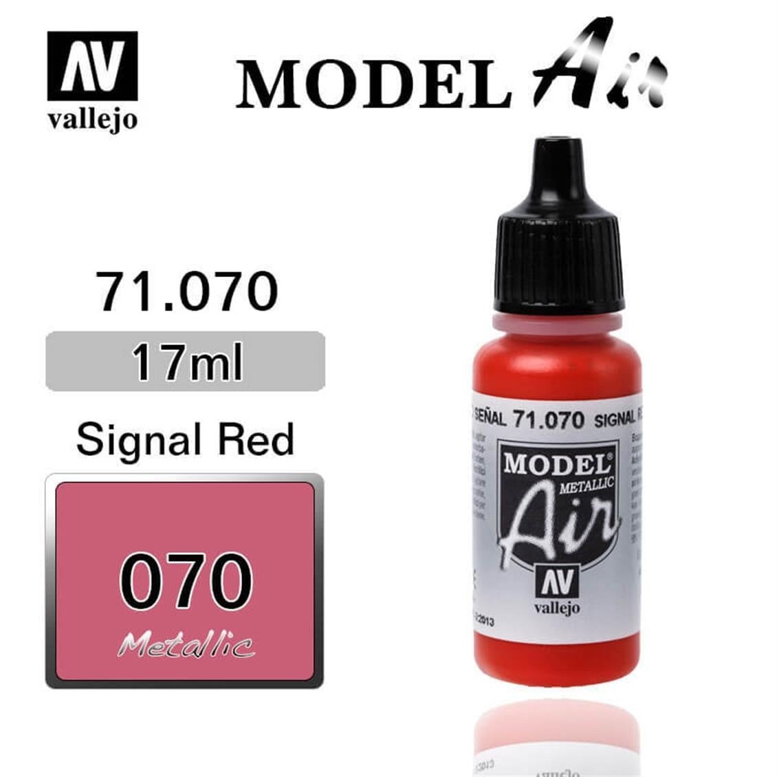 Vallejo 71070 18 ml. Signal Red, Model Air Serisi Model Boyası