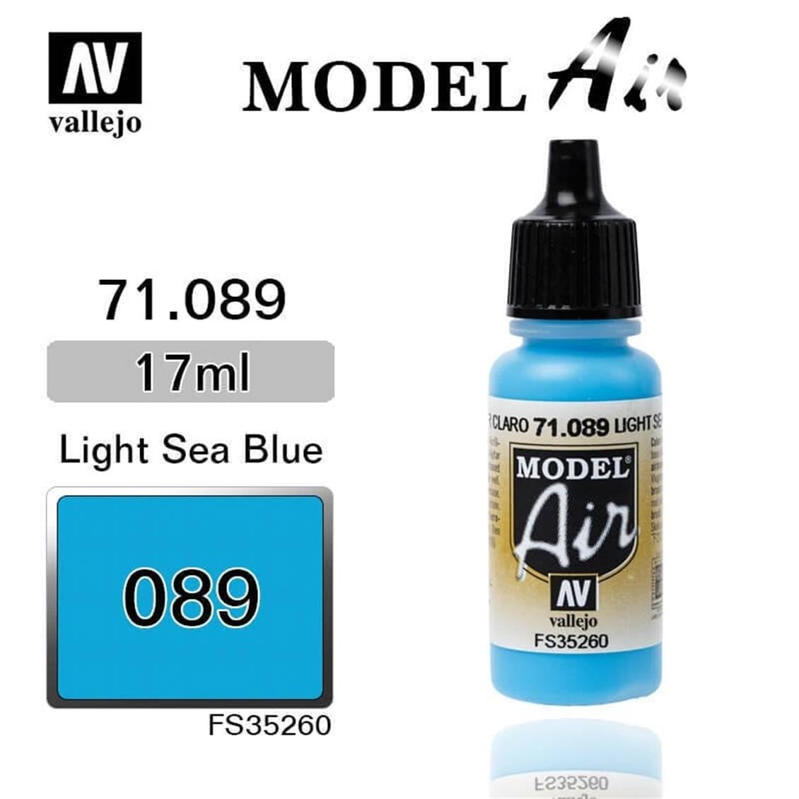 Vallejo 71089 18 ml. Light Sea Blue, Model Air Serisi Model Boyası