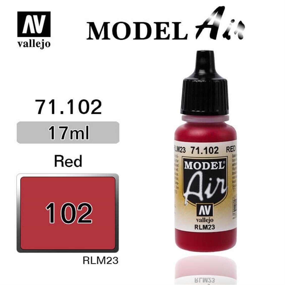 Vallejo 71102 18 ml. Red, Model Air Serisi Model Boyası