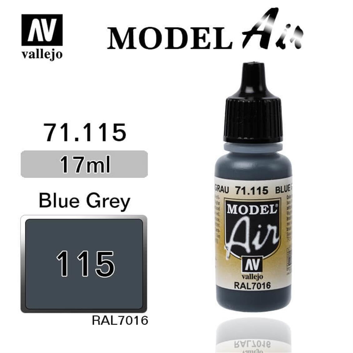 Vallejo 71115 18 ml. Blue Grey, Model Air Serisi Model Boyası