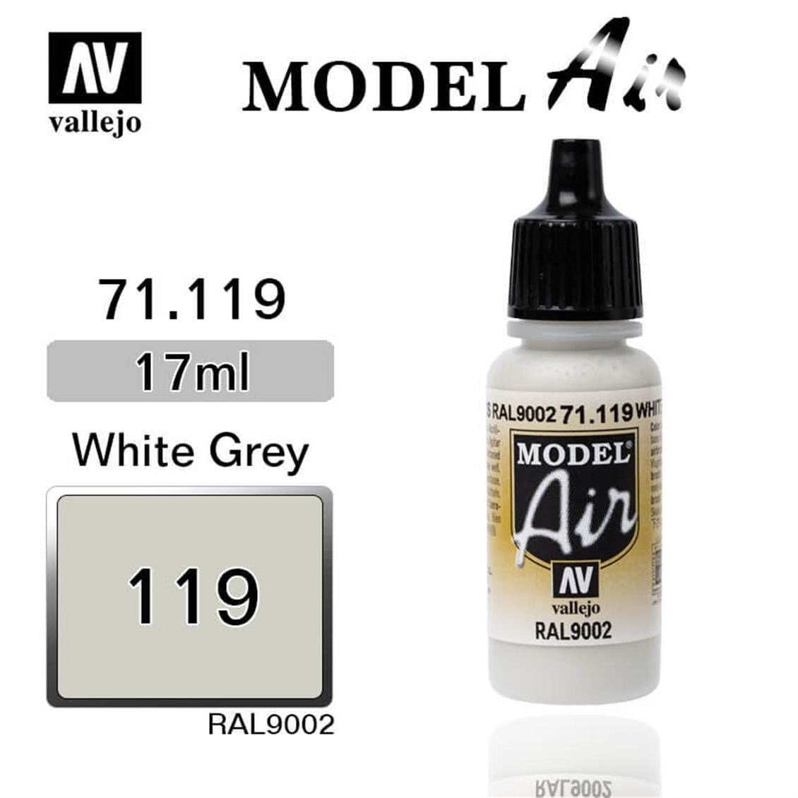 Vallejo 71119 18 ml. White Grey, Model Air Serisi Model Boyası