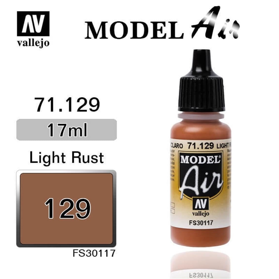 Vallejo 71129 18 ml. Light Rust, Model Air Serisi Model Boyası