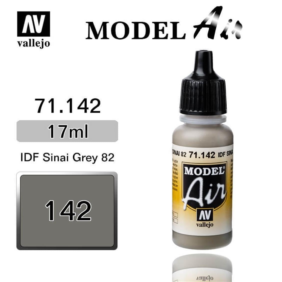 Vallejo 71142 18 ml. IDF Sinai Grey 82, Model Air Serisi Model Boyası