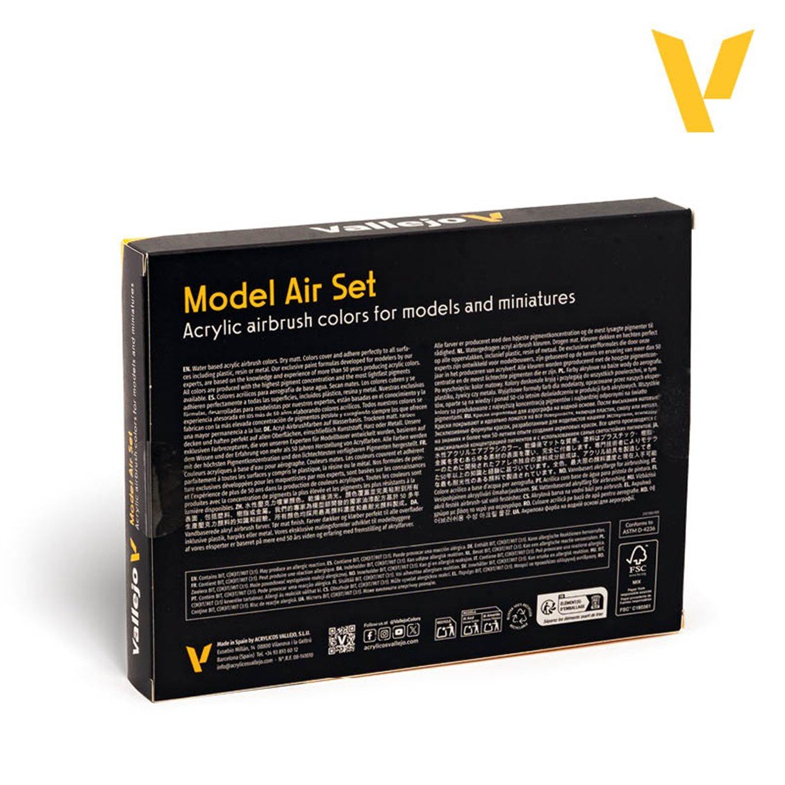 Vallejo 71181 16x18 ml. Metallic Effects, Model Air Serisi Model Boyası Seti