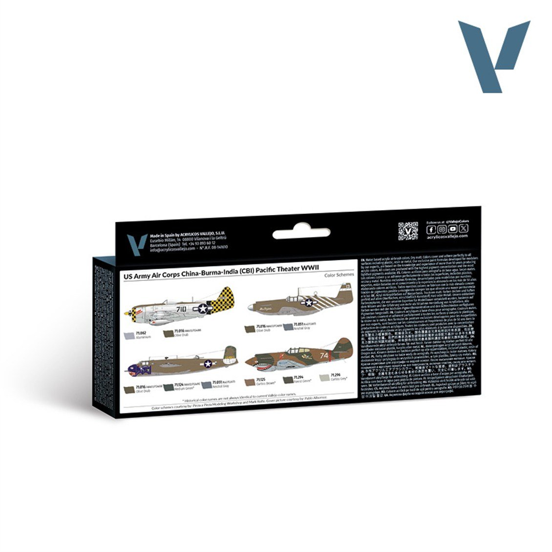 Vallejo 71184 16x18 ml. US Army Air Corps China-Burma-India (CBI) Pacific Theather WWII, Model Air Serisi Model Boyası Seti