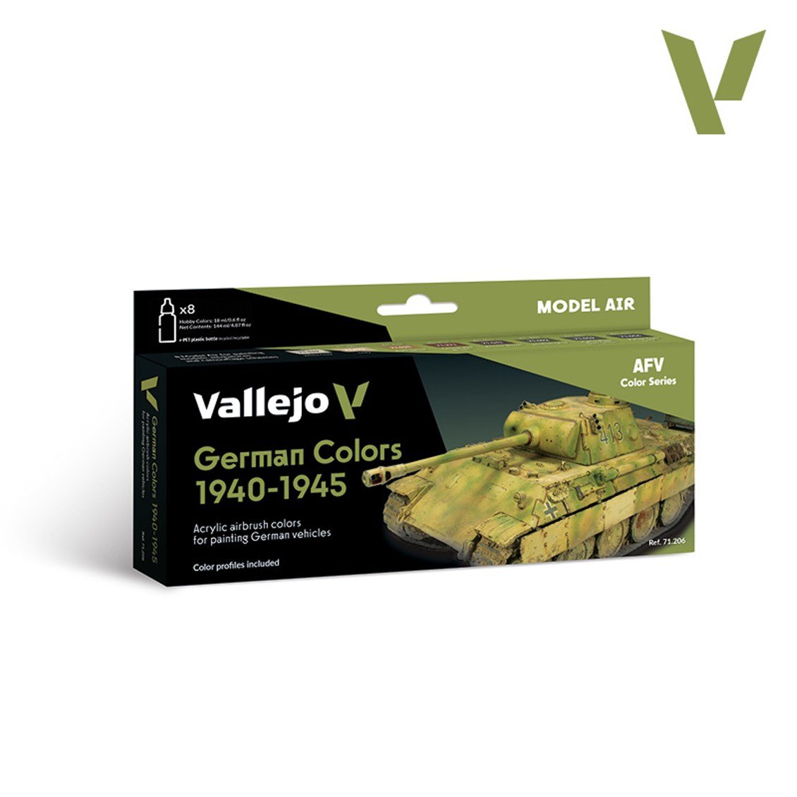 Vallejo 71206 8x18 ml. German Colors 1927-1941, Model Air Serisi Model Boyası Seti