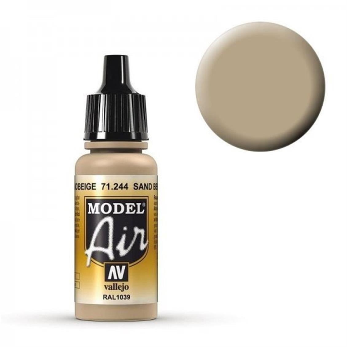 Vallejo 71244 18 ml. Camouflage Sandbeige RAL 1039, Model Air Serisi Model Boyası