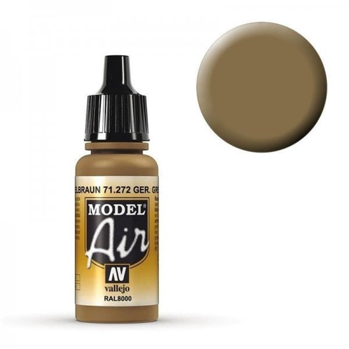 Vallejo 71272 18 ml. Ger. Green Brown, Model Air Serisi Model Boyası