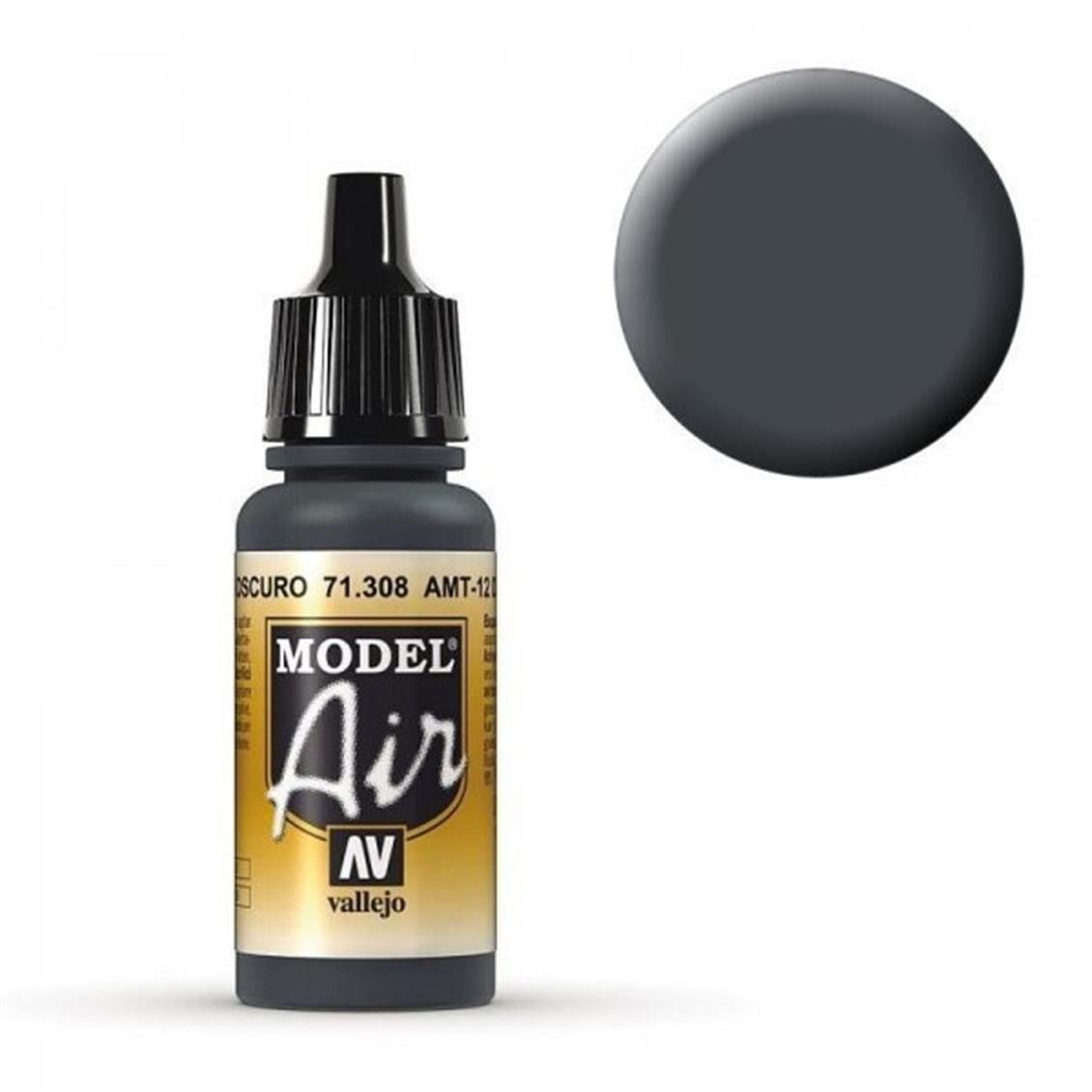 Vallejo 71308 18 ml. AMT-12 Dark Grey, Model Air Serisi Model Boyası
