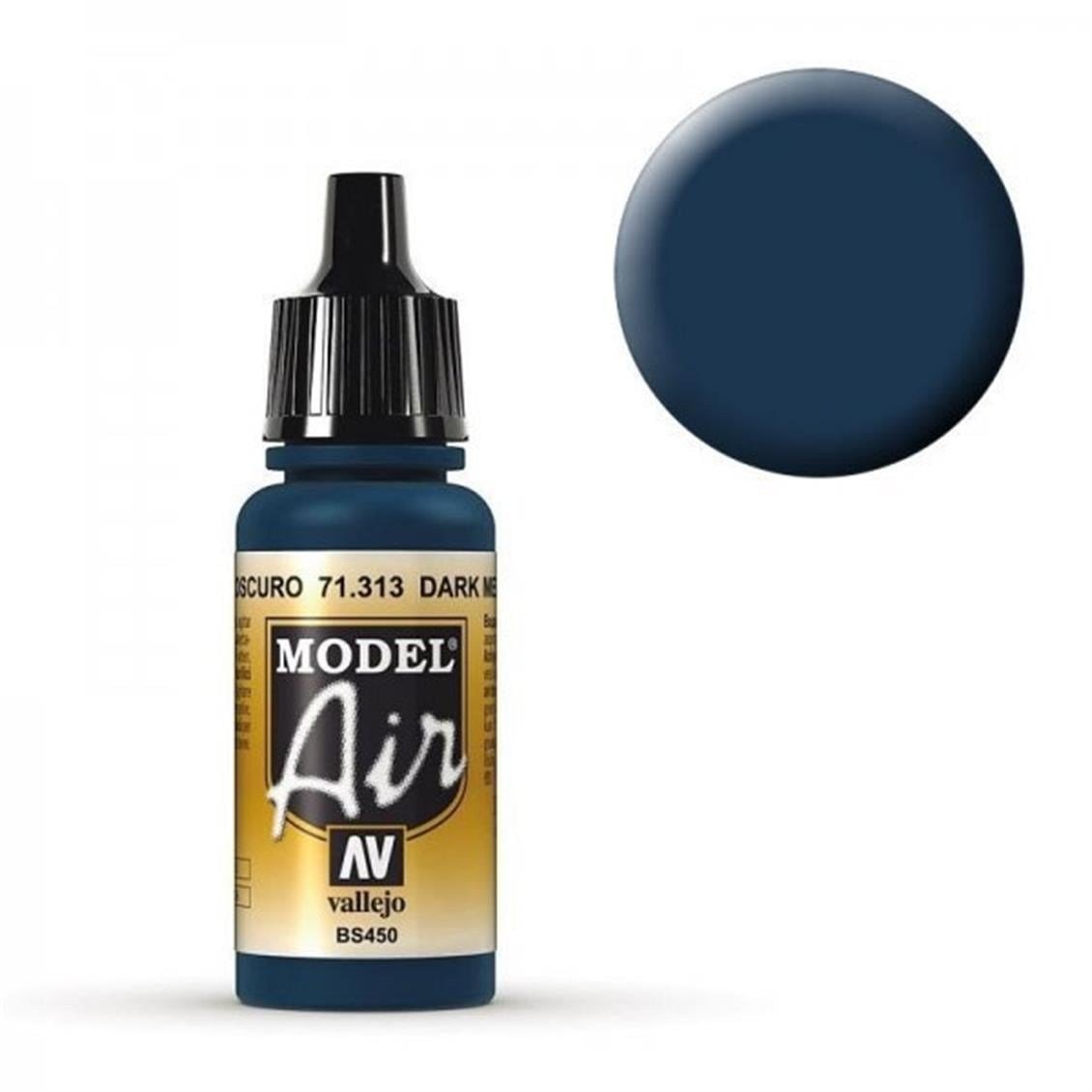 Vallejo 71313 18 ml. Dark Mediterranean Blue, Model Air Serisi Model Boyası