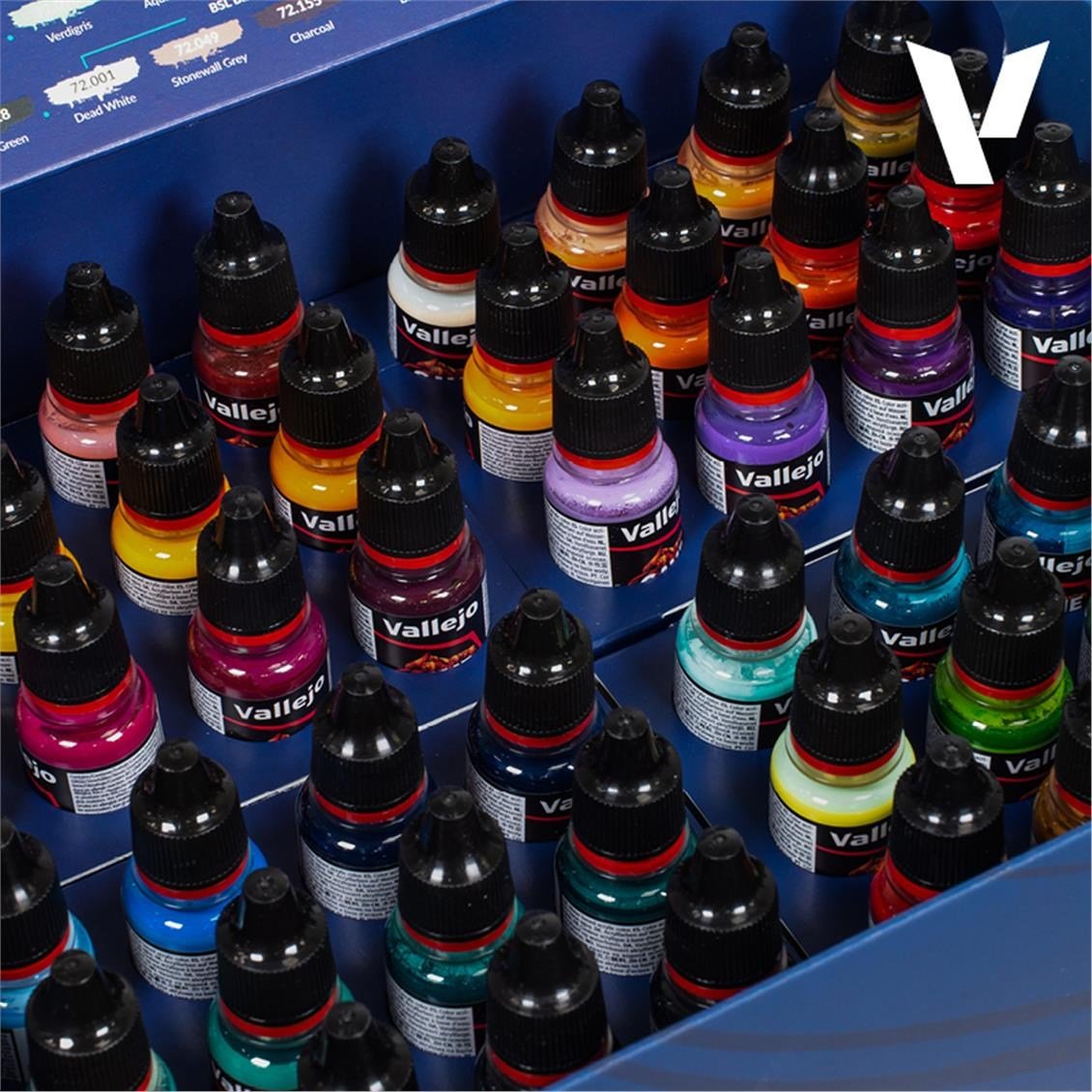 Vallejo 72183 48x18 ml. BSL Sistem (base, shadow & light tones) Renkleri ve Saklama Kutusu, Game Color Serisi Model Boyası