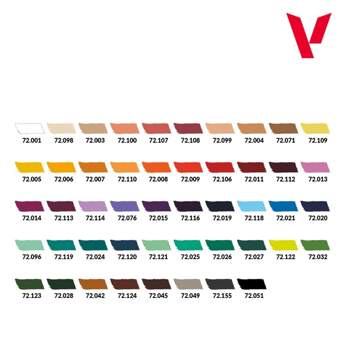 Vallejo 72183 48x18 ml. BSL Sistem (base, shadow & light tones) Renkleri ve Saklama Kutusu, Game Color Serisi Model Boyası