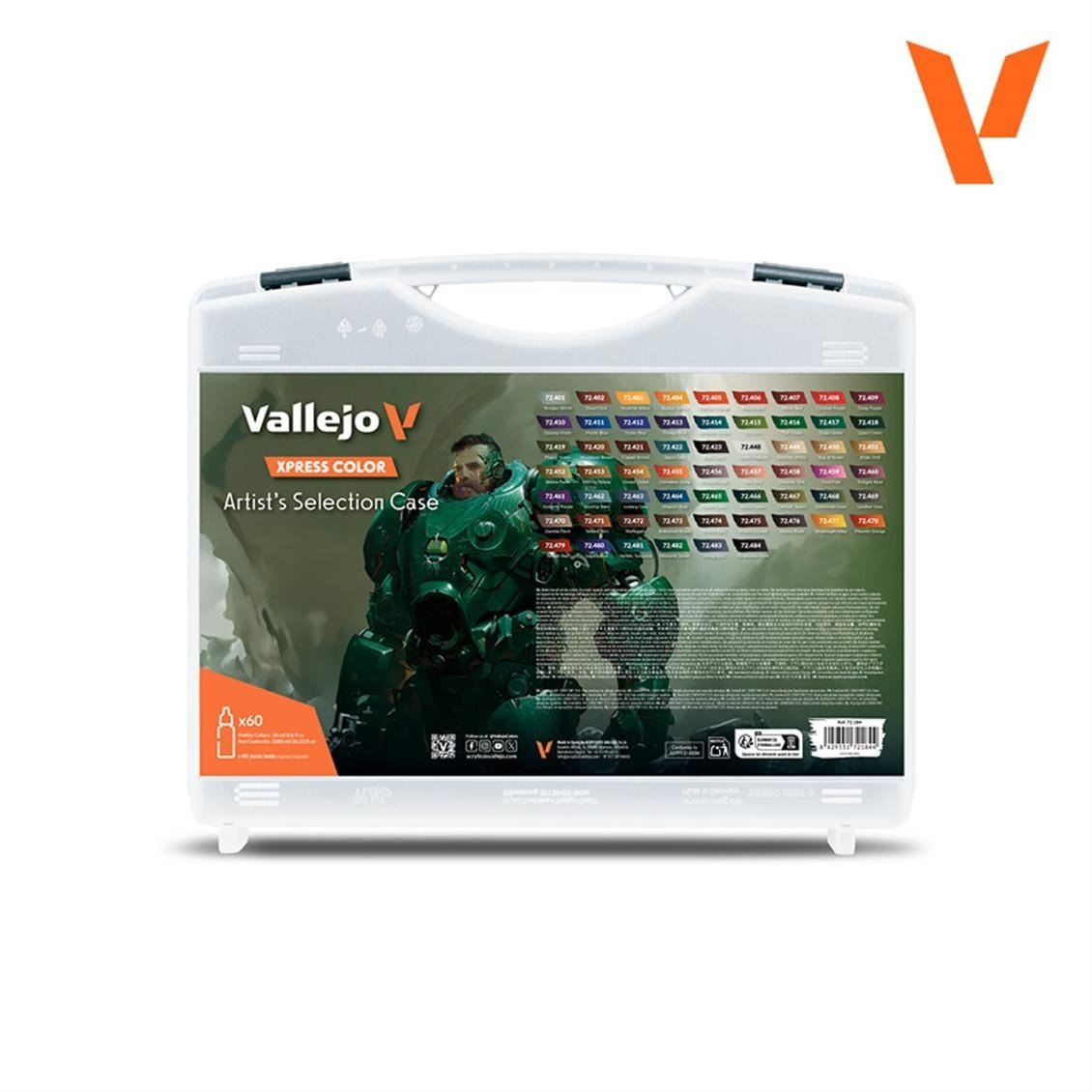 Vallejo 72184 60x18 ml. Artistik Renkler ve Taşıma Çantası, Game Color Serisi Model Boyası