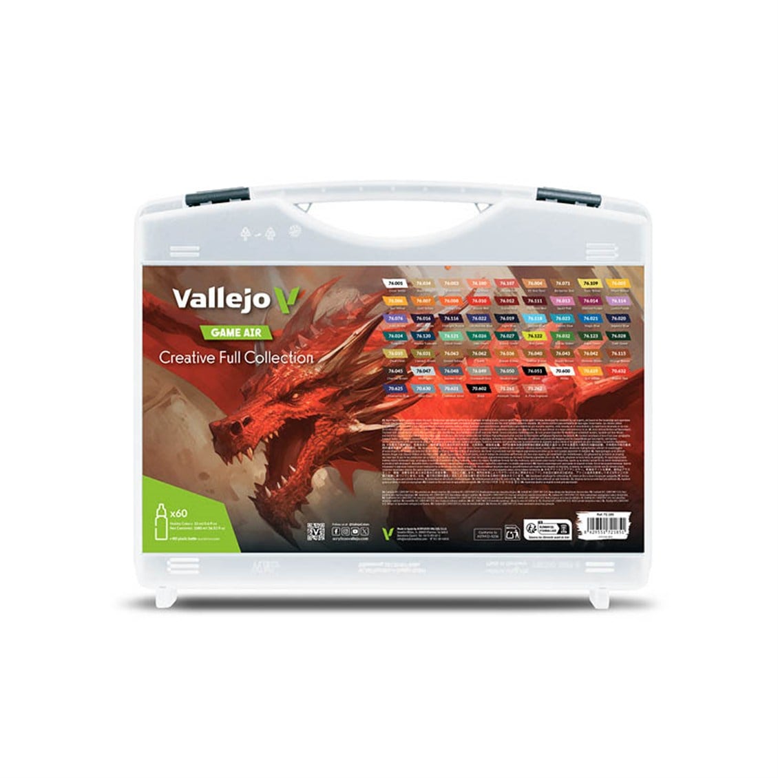 Vallejo 72185 60x18 ml. Tüm Yaratıcı Renkler ve Taşıma Çantası, Game Color Serisi Model Boyası Seti