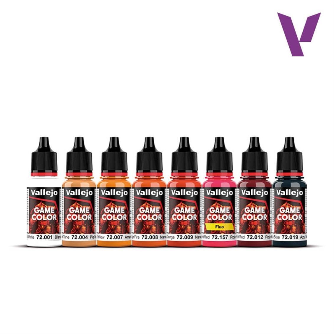 Vallejo 72196 8X18 ml. Fire Dragons, Game Color Serisi Model Boyası Seti