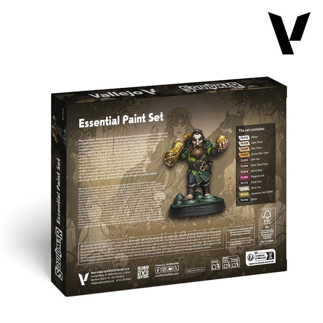 Vallejo 72201 12x18 ml. ve 1x Figür, Essential, Game Color Serisi Model Boyası Seti