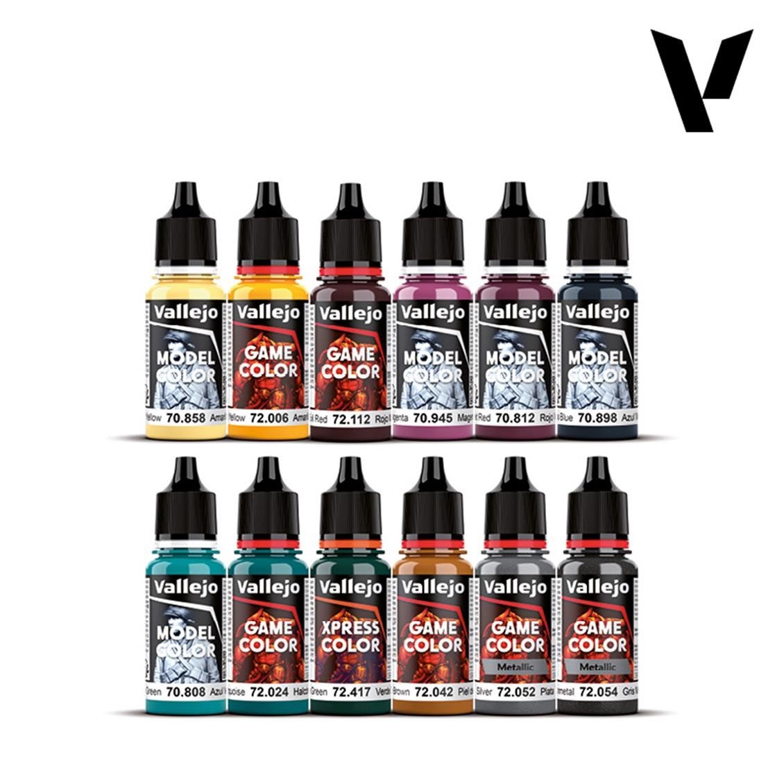Vallejo 72202 12x18 ml. ve 1x Figür, Dark Future, Game Color Serisi Model Boyası Seti