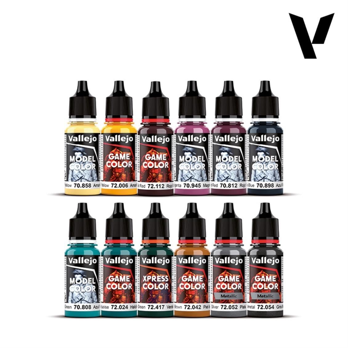 Vallejo 72202 12x18 ml. ve 1x Figür, Dark Future, Game Color Serisi Model Boyası Seti