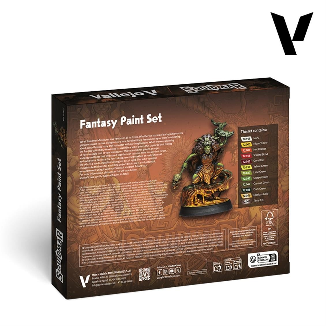 Vallejo 72203 12x18 ml. ve 1x Figür, Fantasy, Game Color Serisi Model Boyası Seti