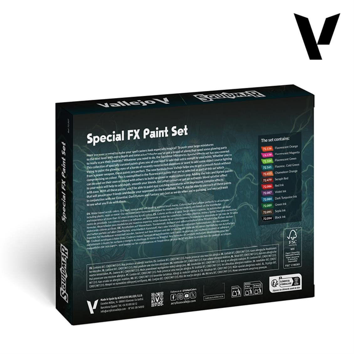 Vallejo 72207 12X18 ml. Special FX, Game Color Serisi Model Boyası Seti
