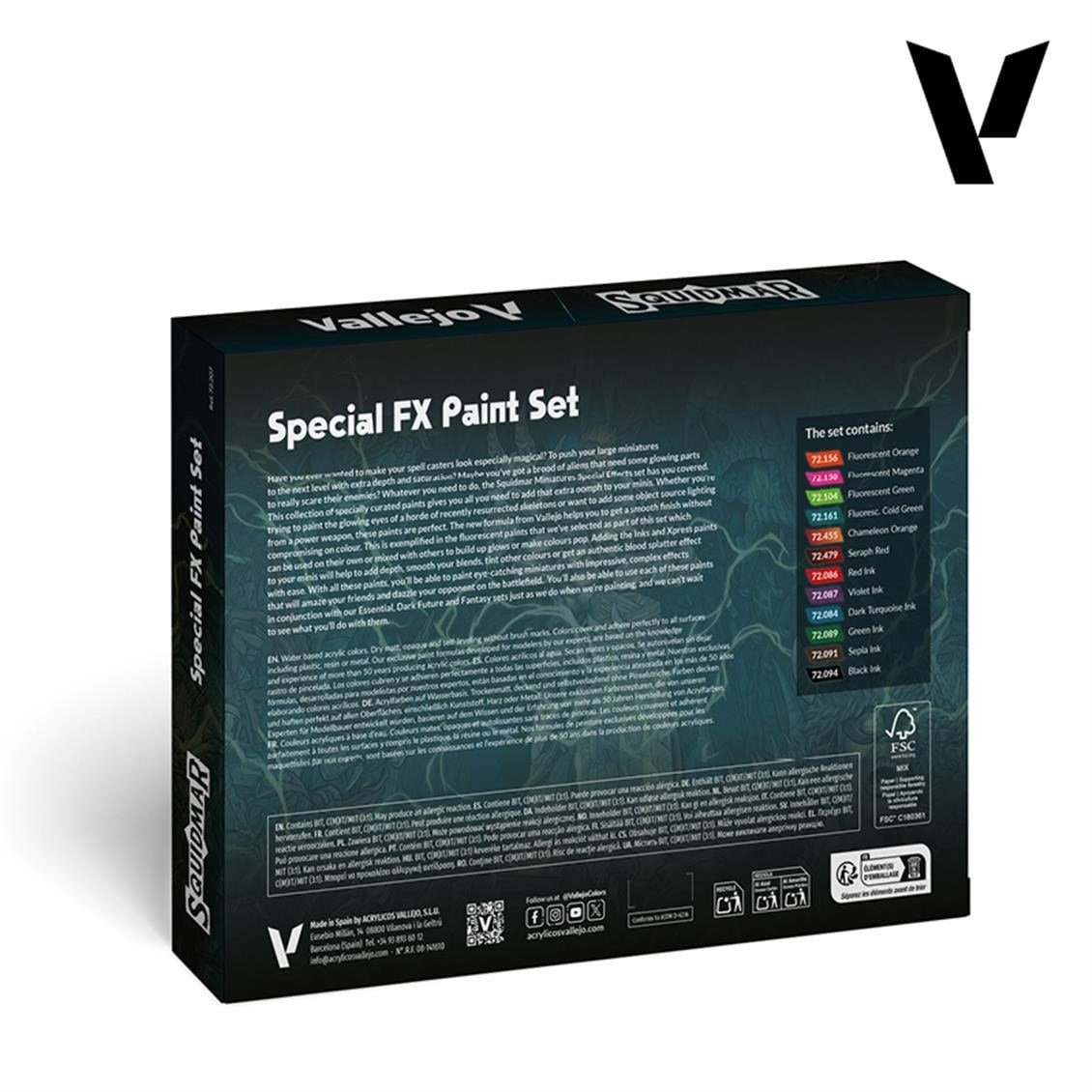 Vallejo 72207 12X18 ml. Special FX, Game Color Serisi Model Boyası Seti
