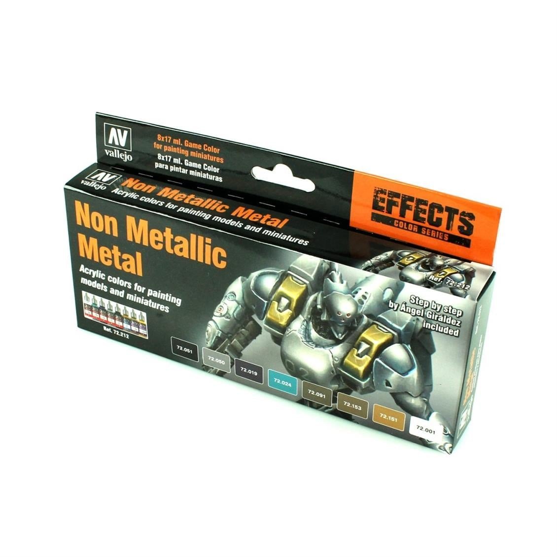 Vallejo 72212 8X18 ml. Non Metallic Metal, Game Color Serisi Model Boyası Seti