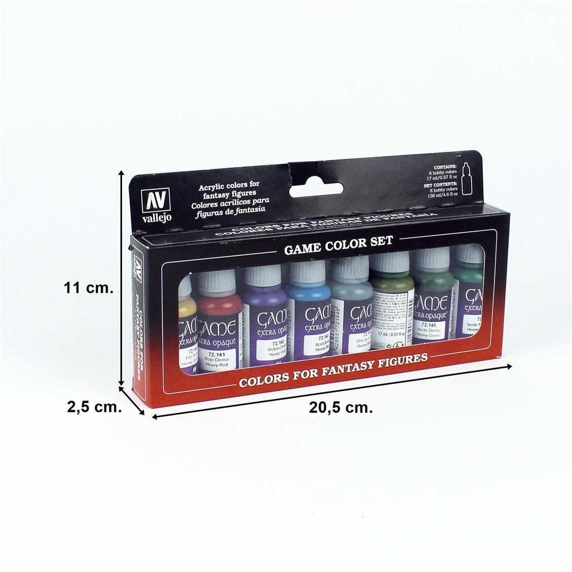 Vallejo 72294 8x18 ml. Extra Opaque Colors, Game Color Serisi Model Boyası Seti