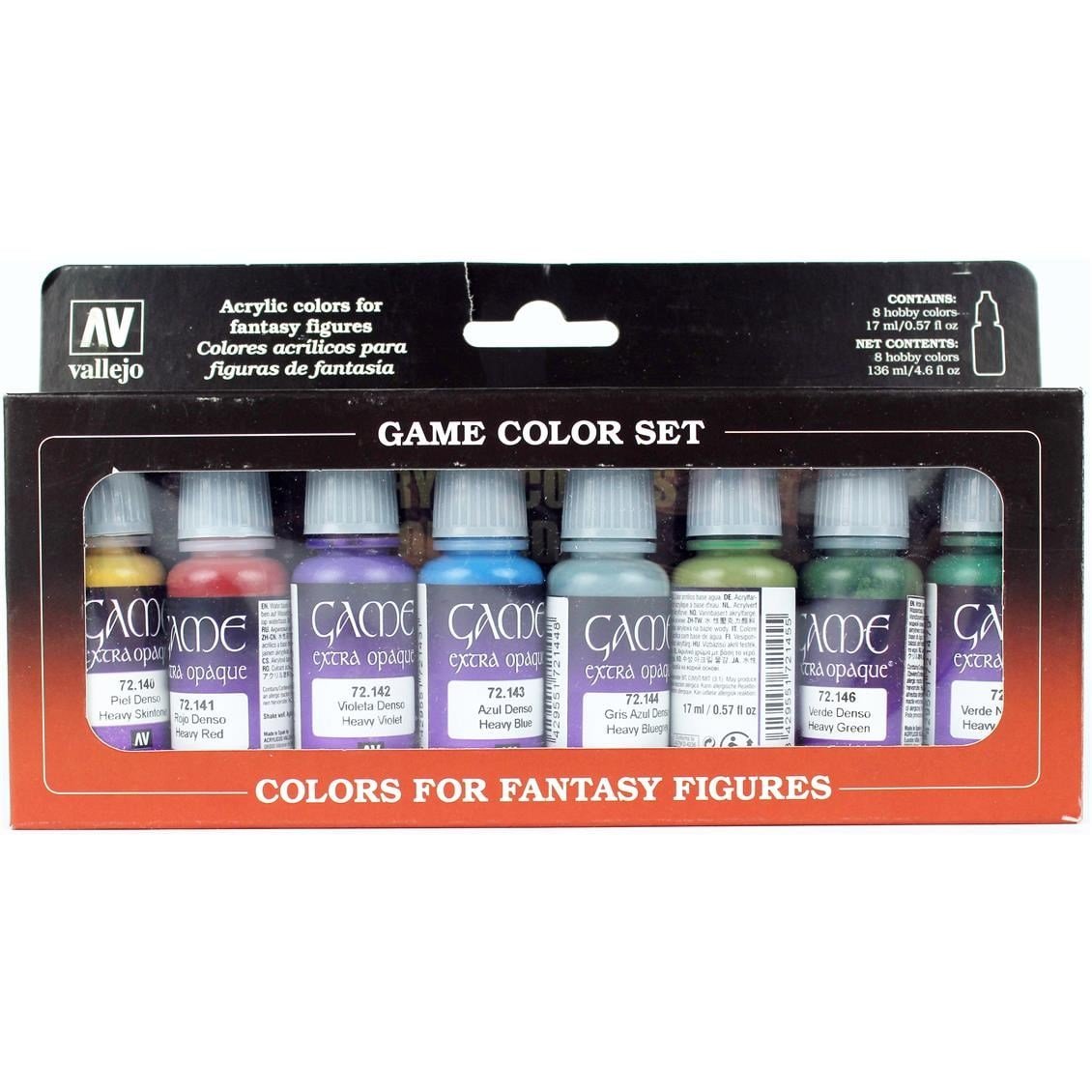 Vallejo 72294 8x18 ml. Extra Opaque Colors, Game Color Serisi Model Boyası Seti