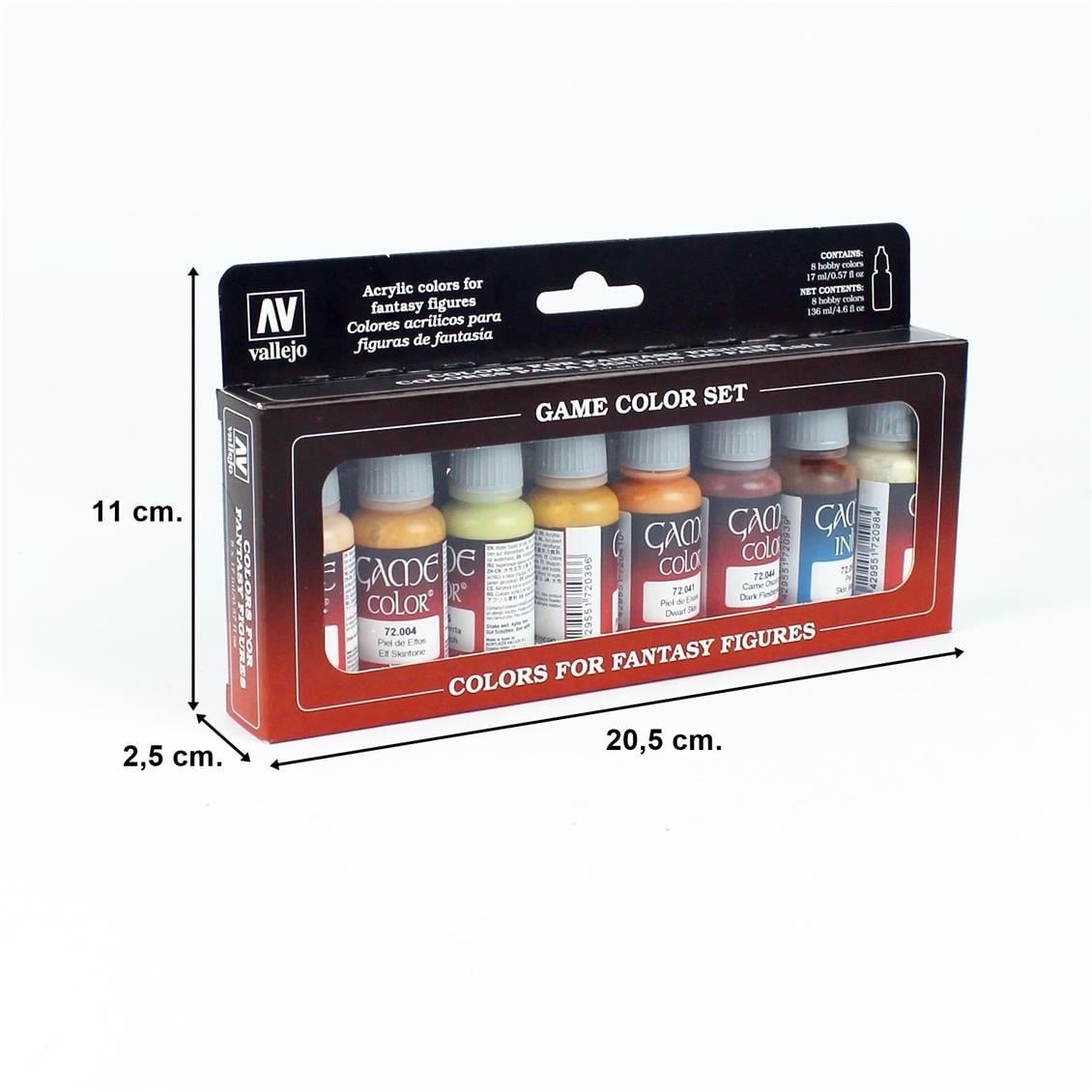 Vallejo 72295 8x18 ml. Skin Tones, Game Color Serisi Model Boyası Seti