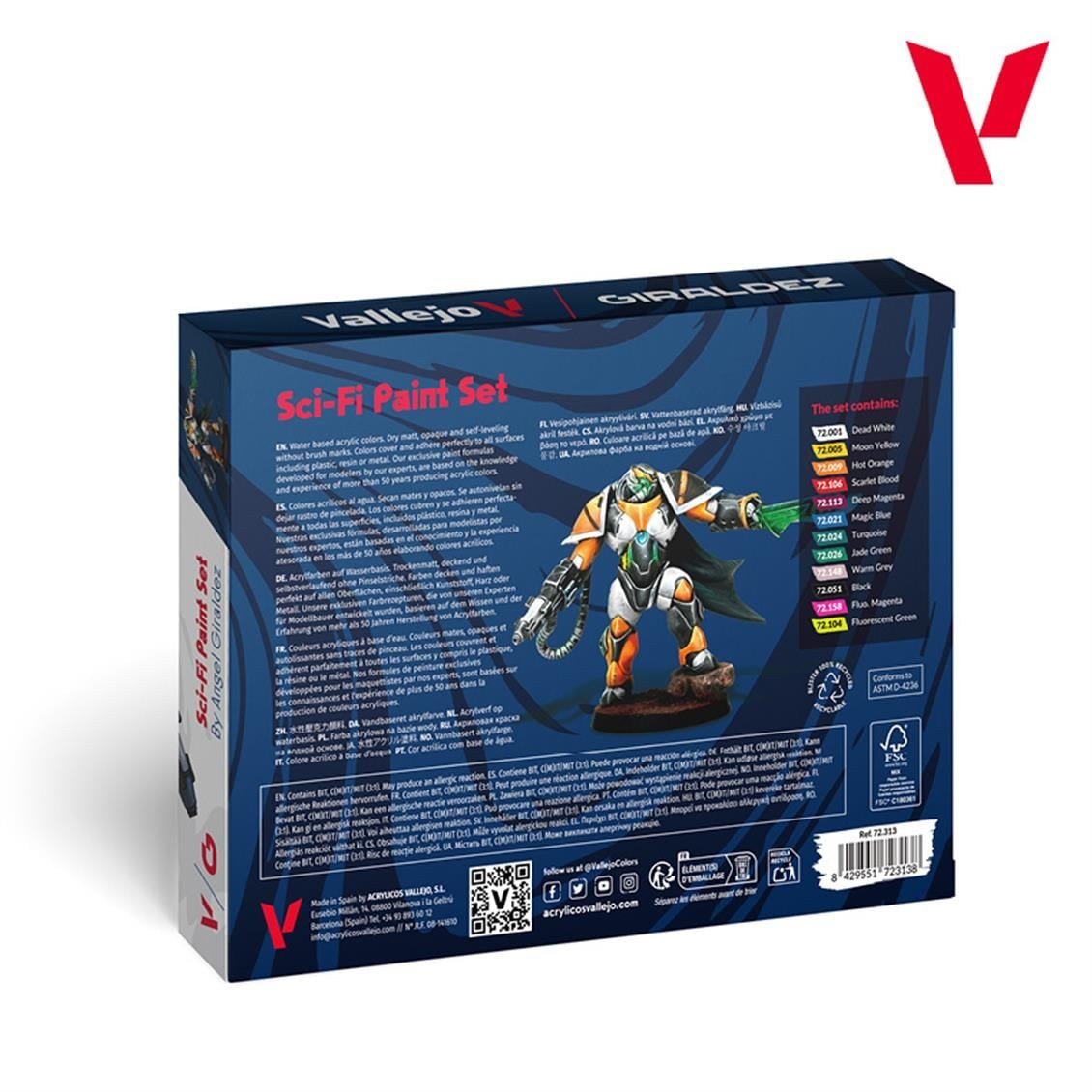 Vallejo 72313 12x18 ml. ve 1x Figür, SciFi, Game Color Serisi Model Boyası Seti