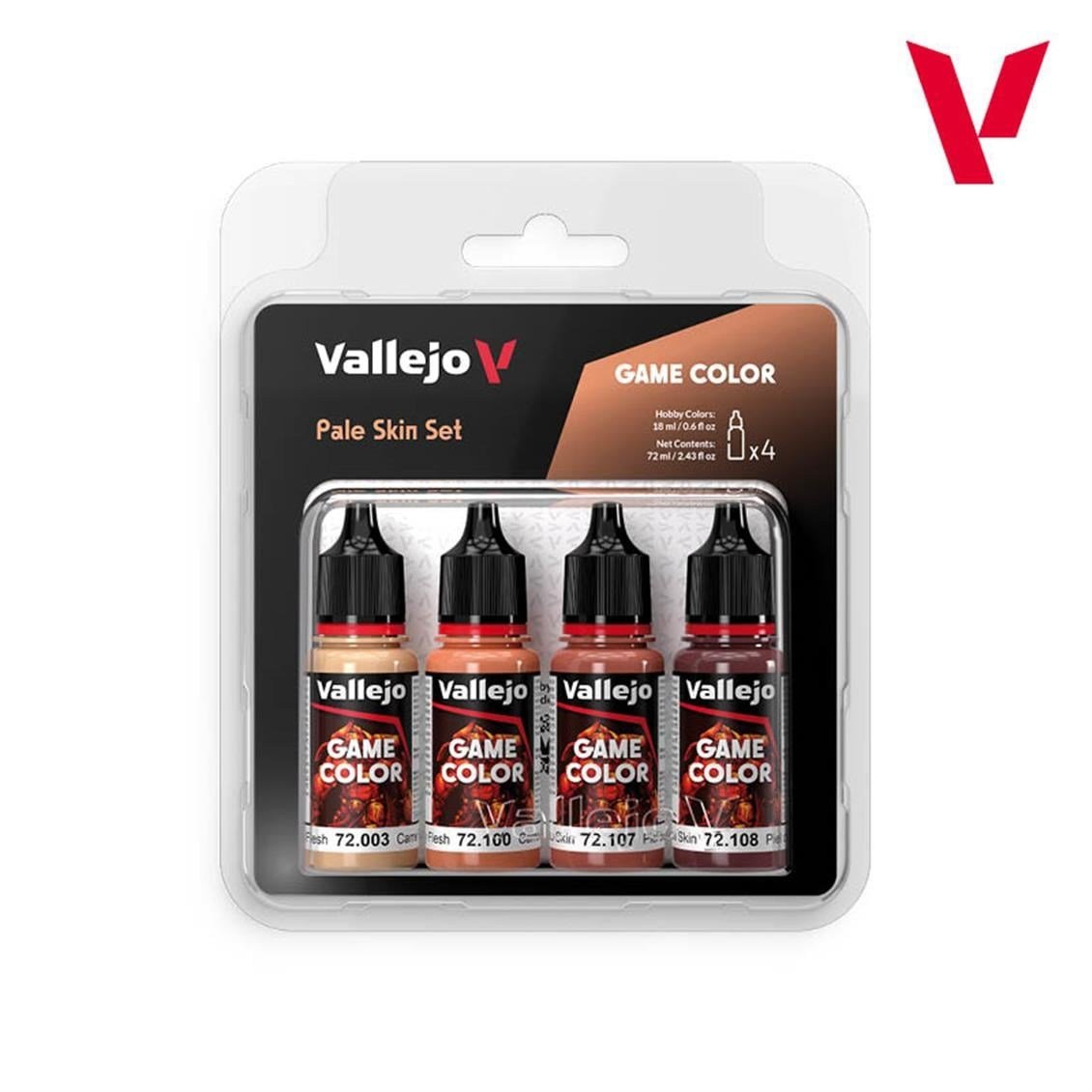 Vallejo 72379 4x18 ml. Pale Skin, Game Color Serisi Model Boyası Seti