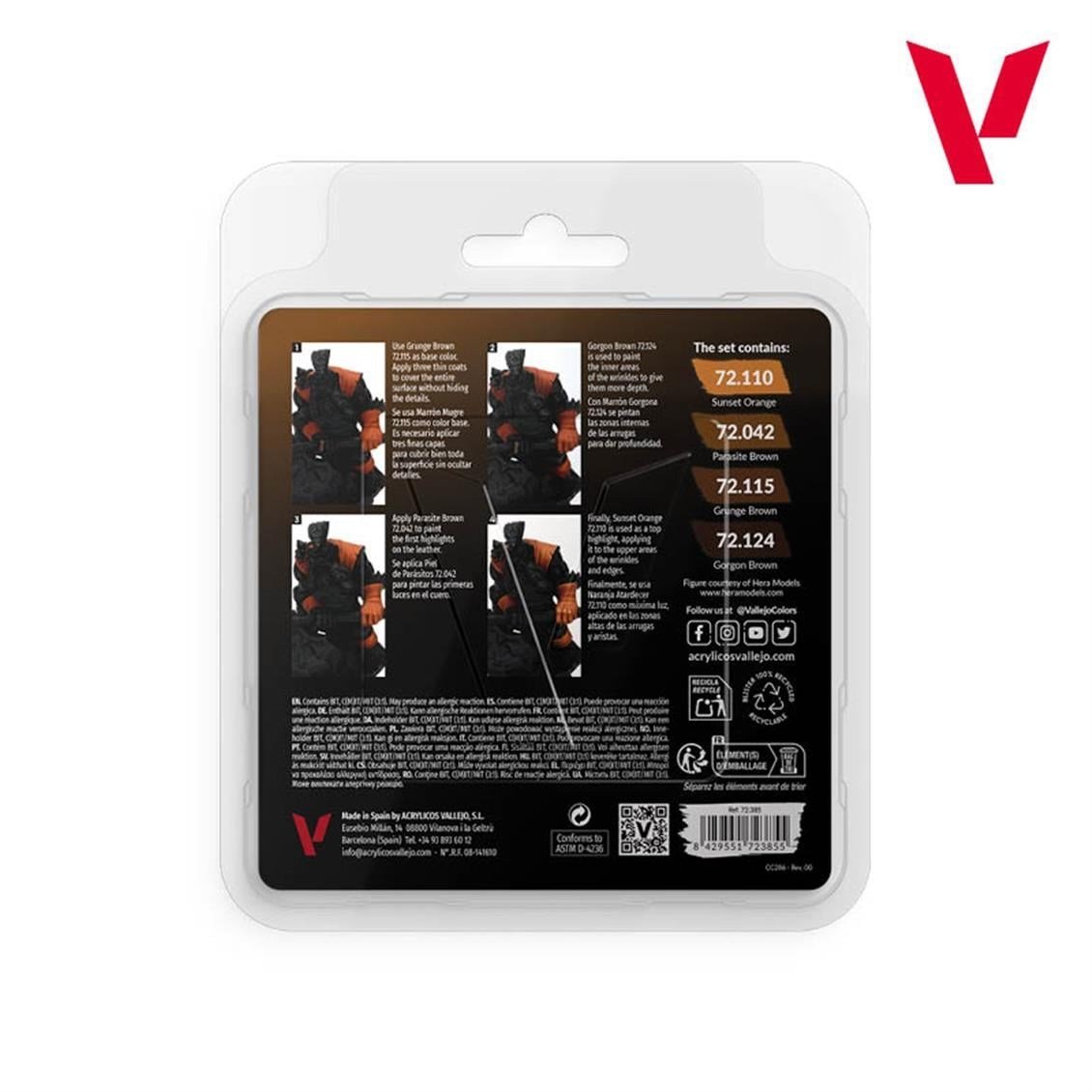 Vallejo 72385 4x18 ml. Leather, Game Color Serisi Model Boyası Seti